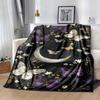 1pc Moon Butterfly Printing Lightweight Flannel Blanket, Comfortable and Warm Blanket, for Camping Sofa Bed and Couch Office, Gift