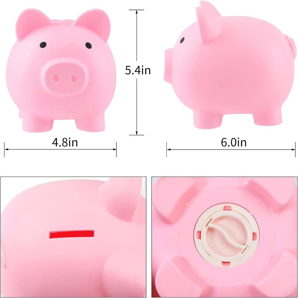 Large Piggy Banks, Cute Plastic Pig Money Box, Piggy Bank for Girls and Boys, Unbreakable Plastic Coin Bank Fun Gifts for Birthday, Festival, Baby