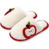 Apple Fluffy Slippers Winter Couple Indoor Home Plush Warm Home Non-slip Cotton Slippers Winter