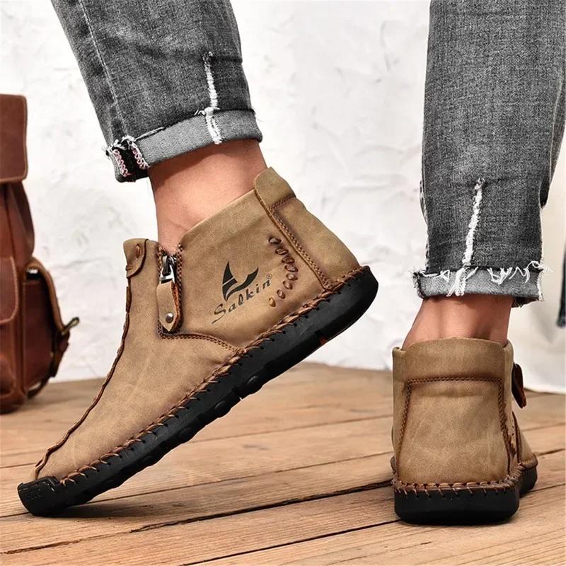 Men Stylish Durable Waterproof Comfortable Leather Casual Shoes Perfect for Work Travel and Going Out Everyday Wear