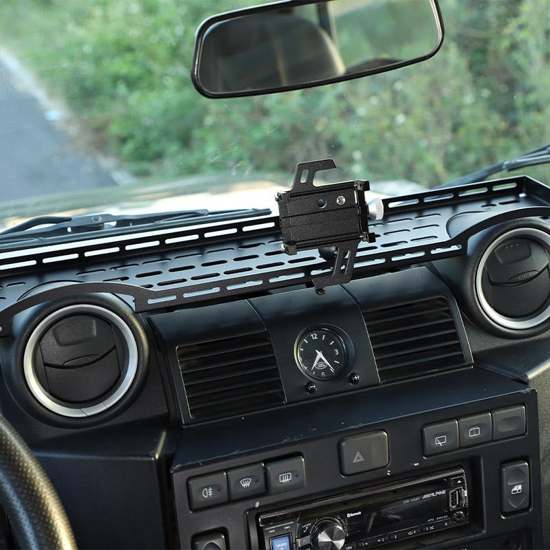 Metal Black Car Dashboard Multi-function Storage Frame Mobile Phone Holder For Land Rover Defender 90 110 2004-2019 Accessories