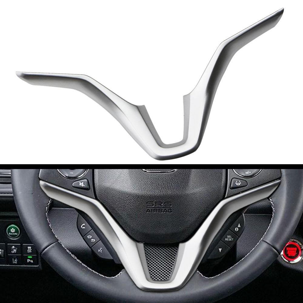 

For Honda Vezel HRV HR-V 2014-2019 Car Styling Chrome Steering Wheel Cover Trim Stickers Interior Auto Sticker Car Covers C472 срібний