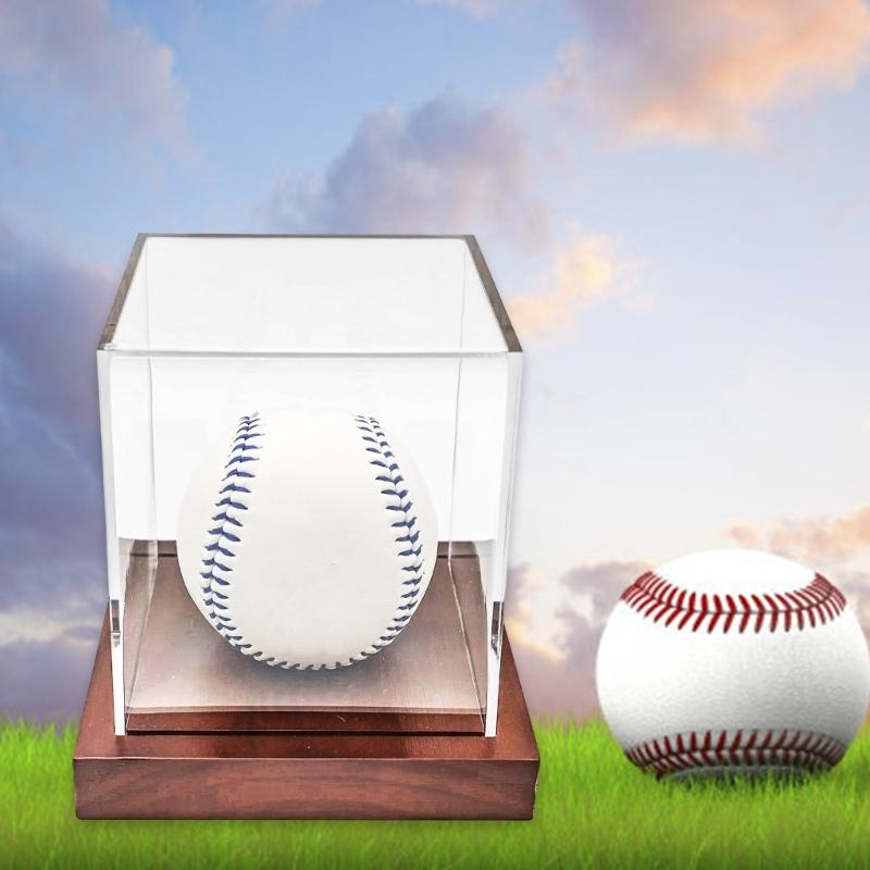 Softball Baseball Holder Box for Organization & Showcases, Baseball Display Case, Acrylic Clear Display Box with Stand