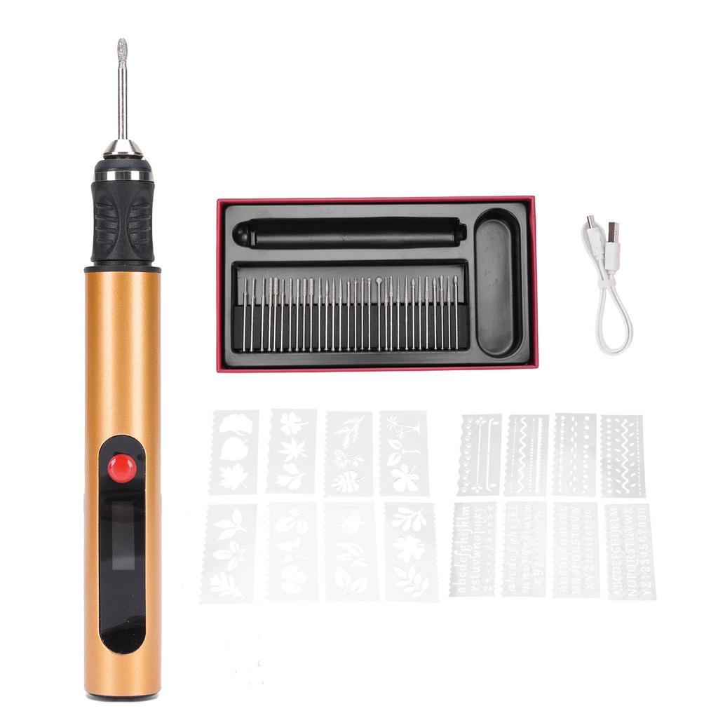 Electric Engraving Pen LCD Display Multifunctional Rechargeable Nail Polish Machine for Home and Pro