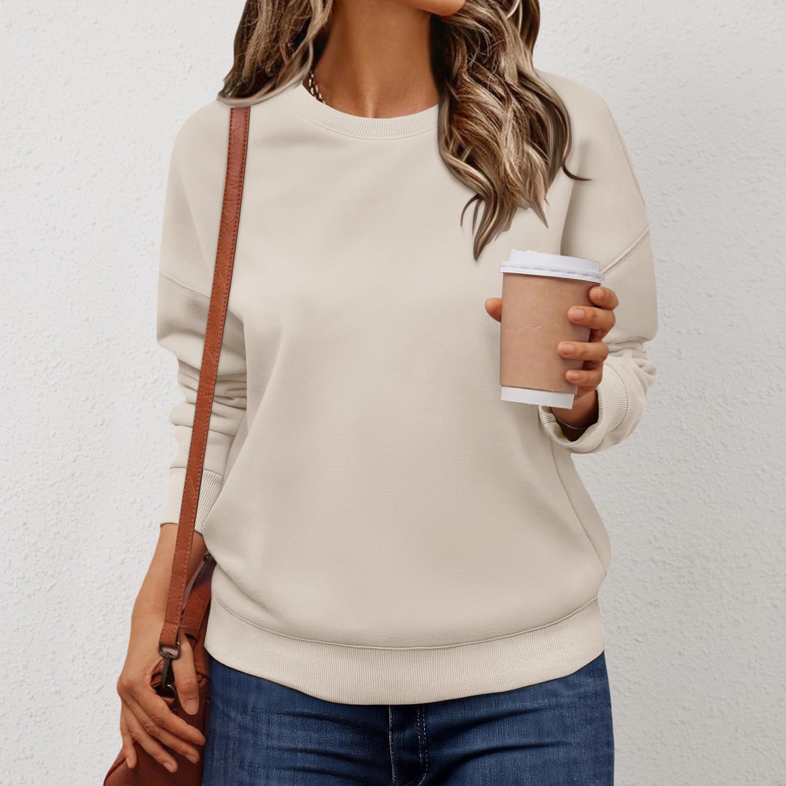 

Женская модная толстовка с длинными рукавами однотонной расцветки XL