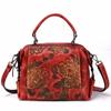 Johnature Retro Embossing Flower Women Bag Genuine Leather Handbag Cowhide Large Capacity Shoulder & Crossbody Bags