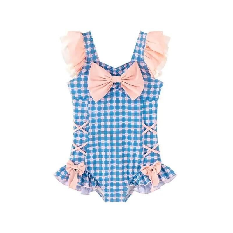 Mädchen Badeanzug Einteiler Vintage Polka Dot Süßer Stil Badebekleidung Strandurlaub