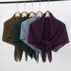 Pleated Square Scarf For Women Muslim Chiffon Hijabs Shawl Solid Crinkle Headscarf Wraps Islamic Turban Headband Bandana Foulard