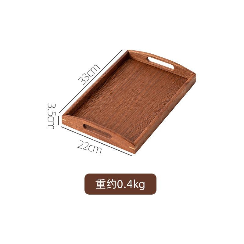 Wooden Serving Tray with Handles Bamboo Tea Tray Food Tray for Breakfast Coffee Dessert Snack Platter Home Coffee Table