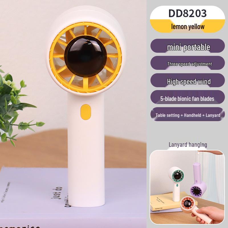Portable USB-Charged Turbo Mini Fan: High-Speed Handheld & Desktop Use Box Packaging + USB Charging Cable