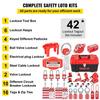 42 PCS Lockout Tagout Kits, Electrical Safety Loto Kit Includes Padlocks, 5 Kinds of Lockouts, Hasps, Tags & Ties, Box, Lockout Safety Tools for