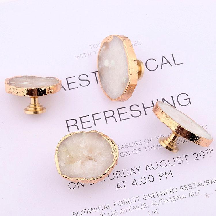 Manufacturer Furniture Hardware Decoration Natural Ore Crystal Handle Knob Drawer Cabinet Door Crystal Pulls Knob
