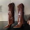 Luxury Women's Boots Designer Sexy Leather Boots High Heels Shoes for Women Knee-High Boots Thin Heels Long Booties Botas Mujer