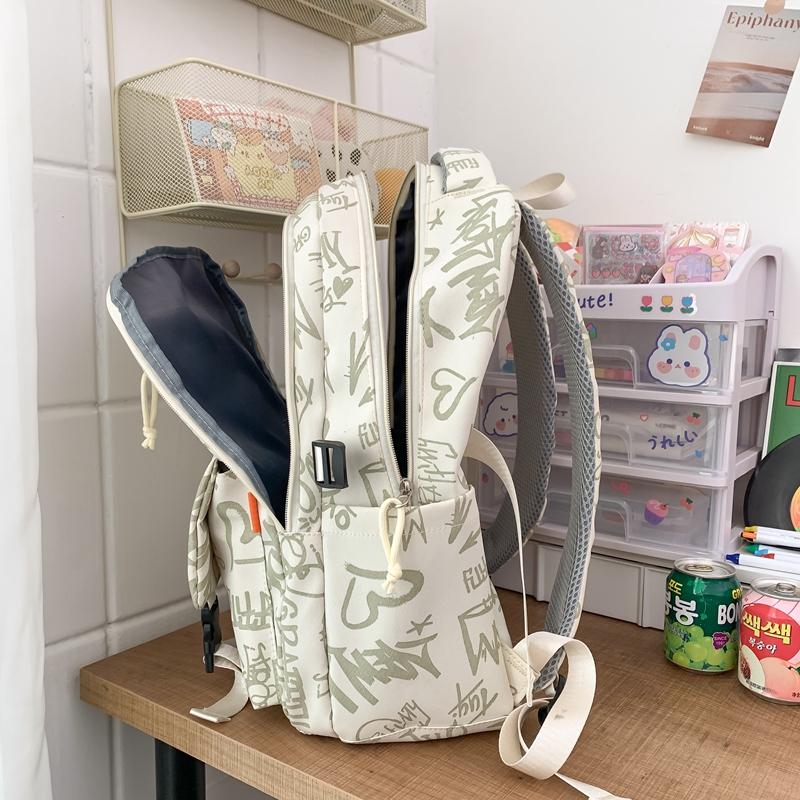Schoolbag Women's Contrast Junior High School Students High School Students Backpack Travel Bag