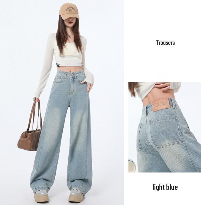 Plus-Size White High-Waisted Wide-Leg Jeans for Women - Spring/Autumn 2026 Collection XS