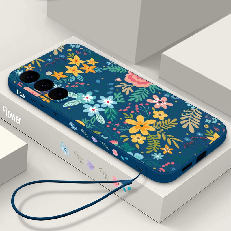 Floral Pattern Case For Samsung Galaxy S26 S25 Ultra S24 S23 S22 Plus S21 FE A15 A16 A17 A35 A36 A54 A55 A56 5G Soft Cover