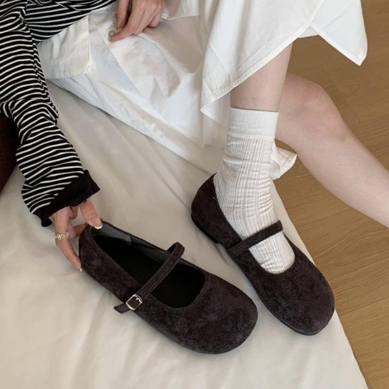 Fashion Autumn Design Women Cosy Mary Jane Shoes Concise Shallow Round Toe Shoes Ladies Comfort Soft Sole Flats Shoes