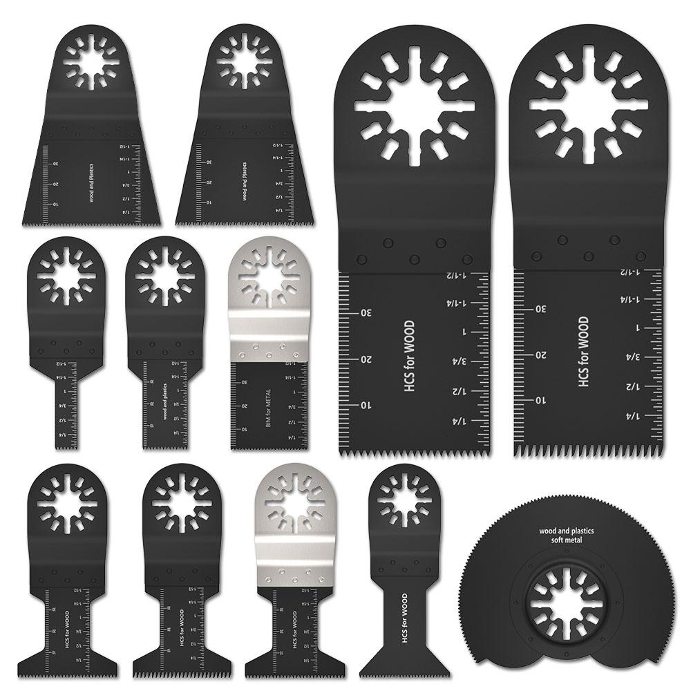 10/12/20PCS Oscillating Saw Blade Multi Tool Blades Quick Release Saw Blade Renovator Cutter Blade For Wood Plastic Cutting