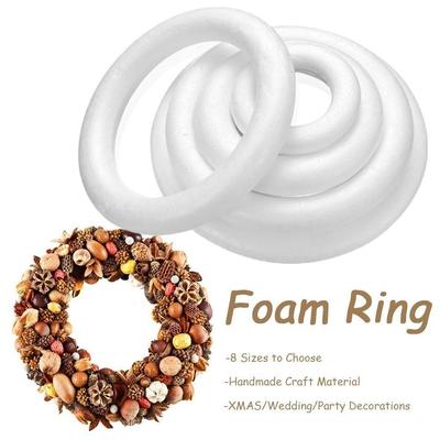 Decoración Artesanal Hecha a Mano Anillo de Espuma de Poliestireno Semianillo Molde de Donas Decoración Navideña DIY Blancos
