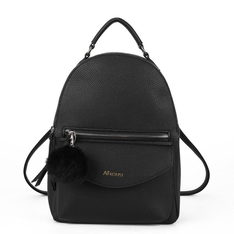 

Свежий и модный дизайн кожаный рюкзак большой вместимости с узором личи, высококлассный женский школьный рюкзак чёрный