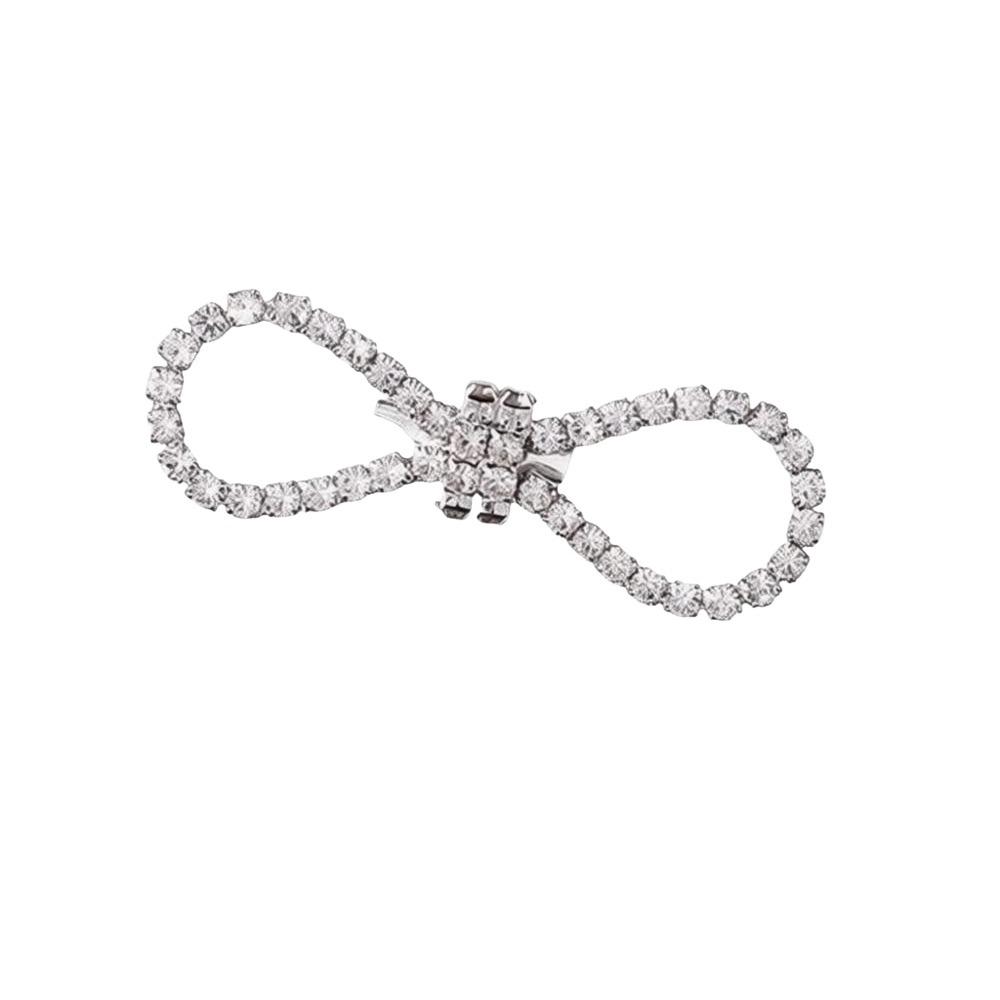 Fashion Elegant Bowknot Brooches Rhinestone Sparkling Brooches Pin Fastener Jewelry Cardigan Clip Waist Accessorizing