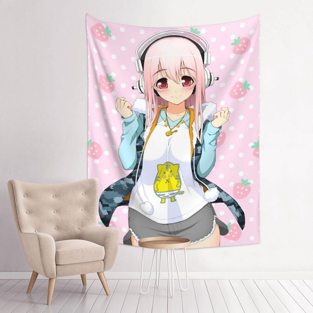 Super Sonico Japanese Anime Manga Cartoon Tapestry – Wall Hanging Hippie Wall Tapestry Boho Decoration Room Decor for Dorm