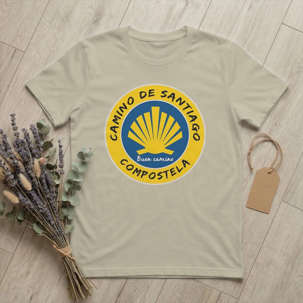 Cammino di Santiago St James Way T-shirt Unisex Escursionismo Magliette Uniche Manica Corta Girocollo T-shirt Cotone Top Originali