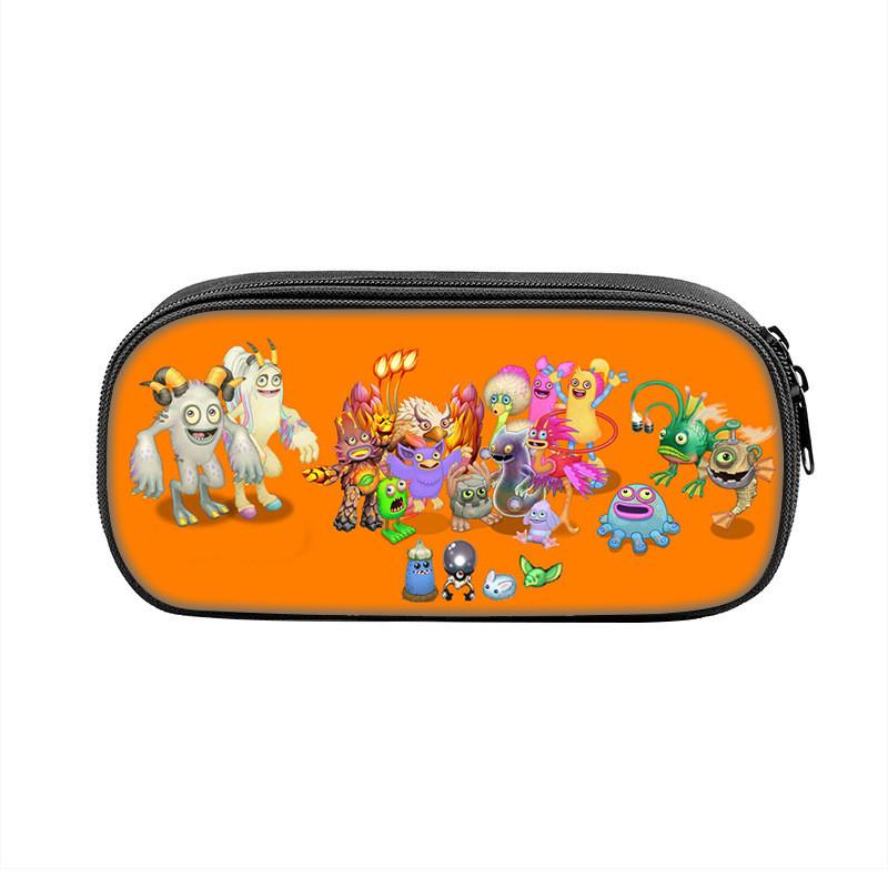 My Singing Monsters Pencil Case Nylon Storage For Students With Fun Cartoon Design