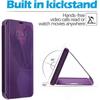 Hülle für Xiaomi Mi 11 5G Etui Hülle, Ultra Dünne Verspiegelte Klapphülle Clear View Ständer Stoßfest Hülle[360 Grad Prote