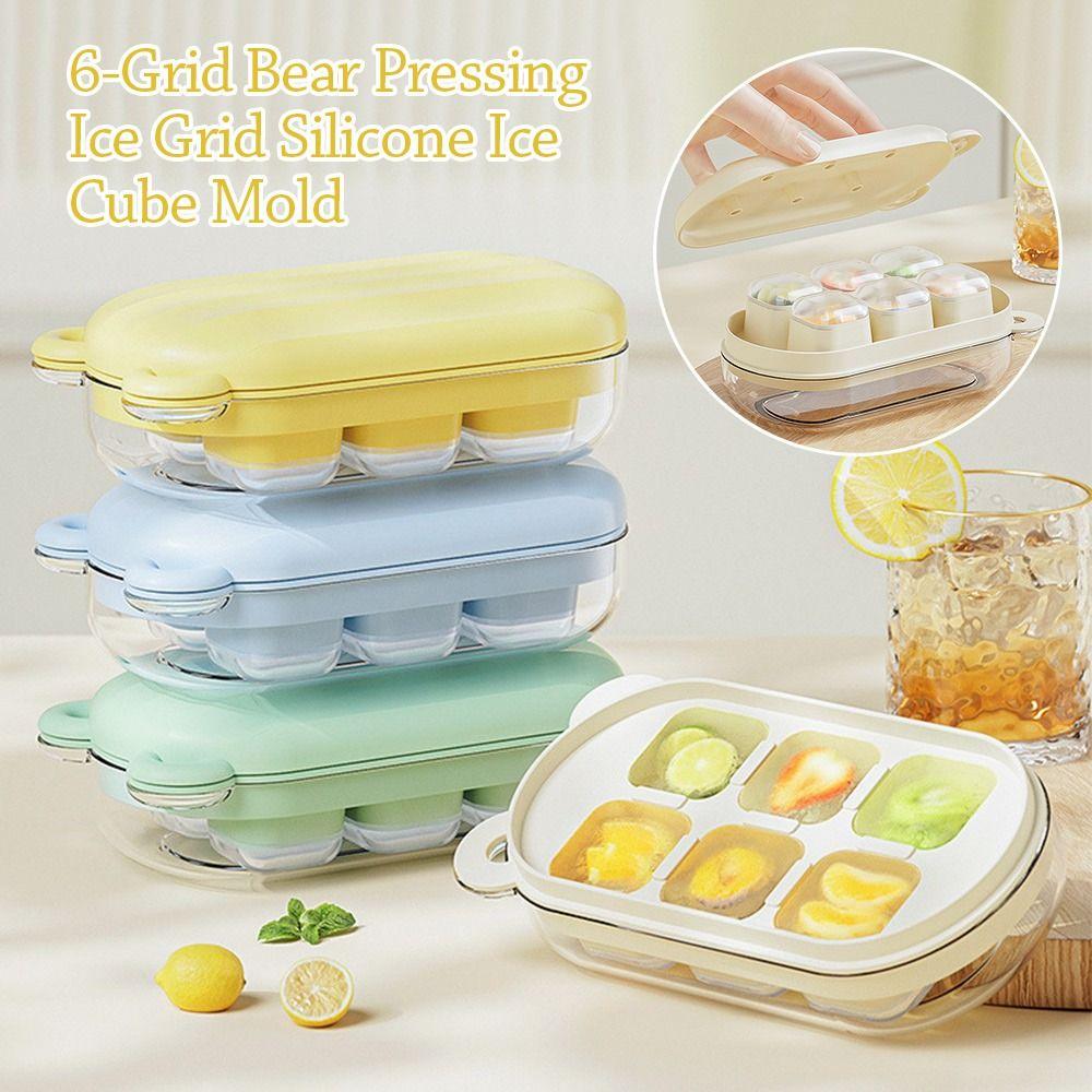 

Press Type Ice Cube Maker With Storage Box Maker Ice Box Food Grade Summer Ice Cube Tray Bar небо синє кольору