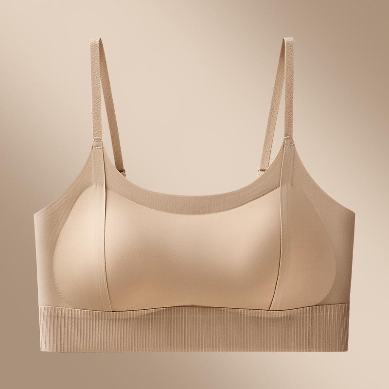 Cross Beauty Back Foundation Non-marking Underwear Women's Small Breasts Gather Breathable Ice Silk Fixed Cup Tube Top Bra Thin Summer