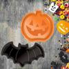 3Pcs Plastic Spooky Pumpkin Snack Tray Bright Colors Halloween Cookie Tray Candies Chocolates Nuts
