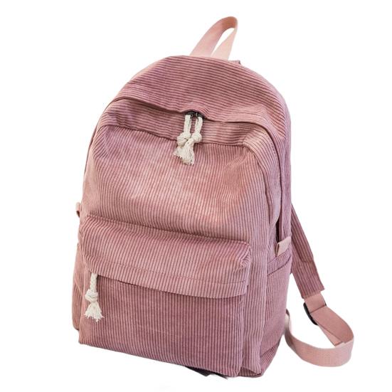 Jednobarevný manšestrový batoh proti krádeži, tréninkový batoh s nastavitelnými popruhy, velkokapacitní unisex školní taška na cestování, kempování, do práce, do posilovny