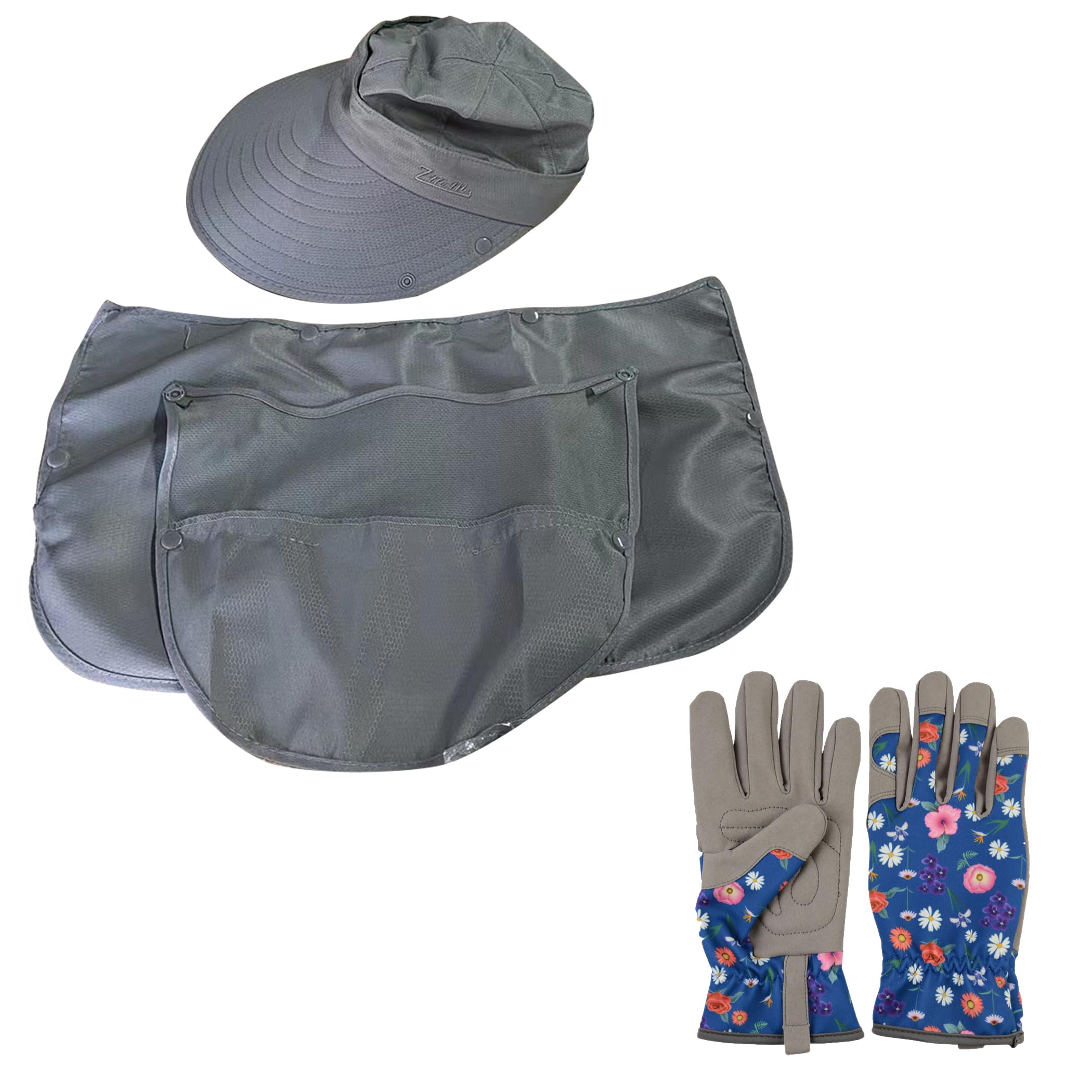 

Садовая шляпа с шейным набором для садоводства [Felimoa] перчатки, чехол, для стрижки волос, рабочие, 2 предмета