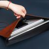 With Button File Folder Waterproof Document Handbag Notebook Case Leather A4 Document Bag  Office
