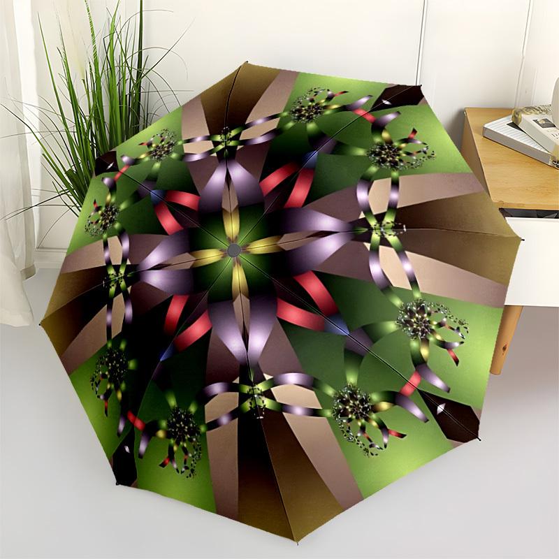 

1pc Kaleidoscope Patterns Automatic Umbrella Portable Home Essential Umbrella, Iron Umbrella Structure Suitable for All Seasons yy251123177