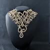 Luxurious Crystal Necklace Gold Silver Gold Applique Necklace Wedding Necklace  for Women
