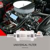 Weuareod 2pcs Universal Chrome Fuel Gasoline Crude Engine Inline Filter for 5/16" 8mm Silver Bike