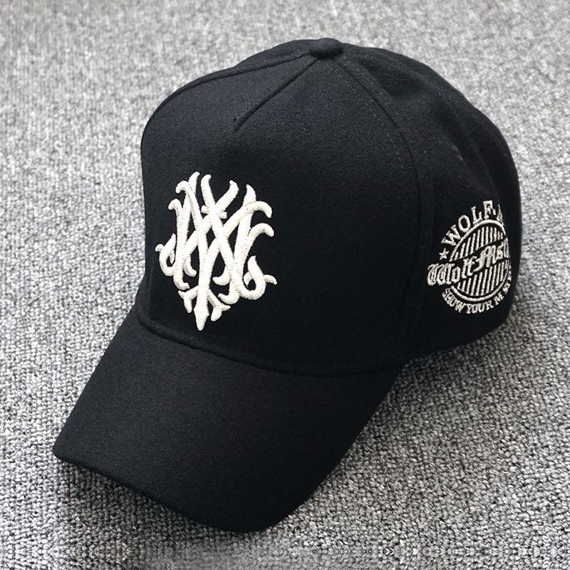 Men's Wool Felt High Top Baseball Cap: Large Head, Small Face Fit, Korean Style, Spring/Autumn.