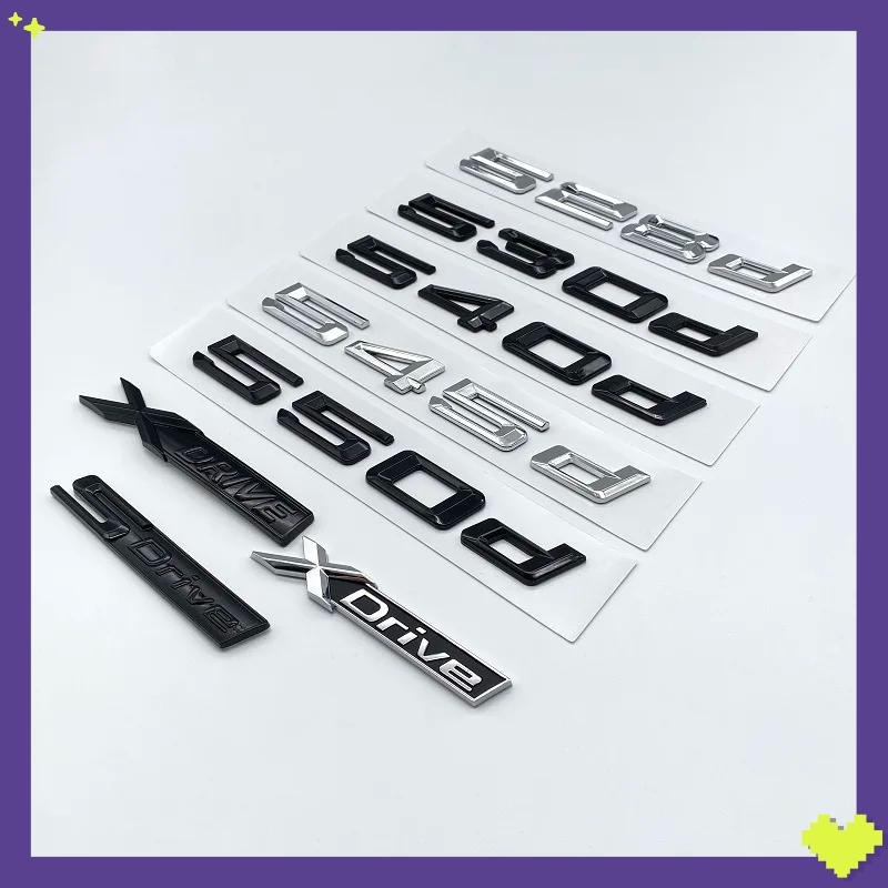 Number Trunk Letters Logo Emblem Sticker For BMW 5 Series 520d 525d 528d 530d 535d 540d 545d E39 E60 E61 F07 F10 F11 G30 G31 BR3