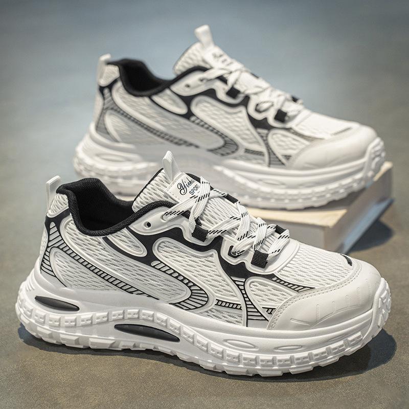 2025 new men's shoes summer mesh breathable men's comfortable casual shoes platform versatile dad shoes sports trendy shoes