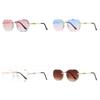 Fashion Metal Frameless Square Sunglasses With Uv400 For Outdoor Activities
