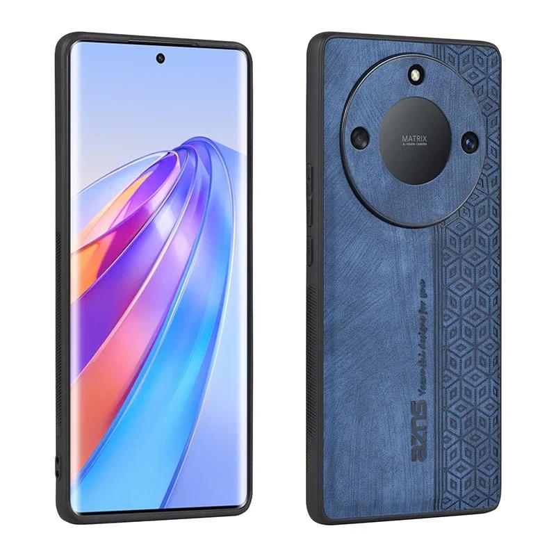 Luxury 3D Embossed Leather Case for Honor X50 Pro GT X9a X9b X30 X9 X40 X40i X50i Skin Feel Soft Edge Rugged Bumper Back Cover
