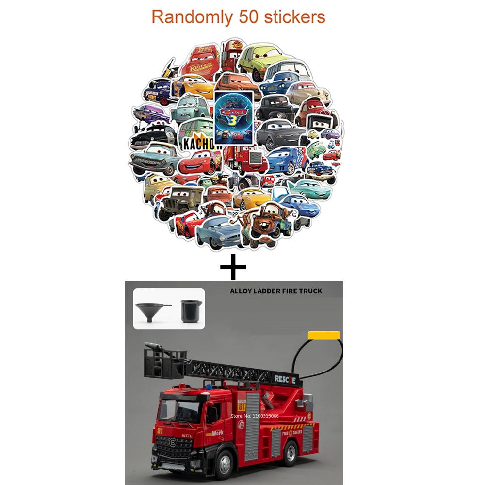 1:18 Scale Alloy Fire Truck with Light and Music Ladder Fire Trucks Water Spray Sprinkler Vehicle for Children Birthday Present