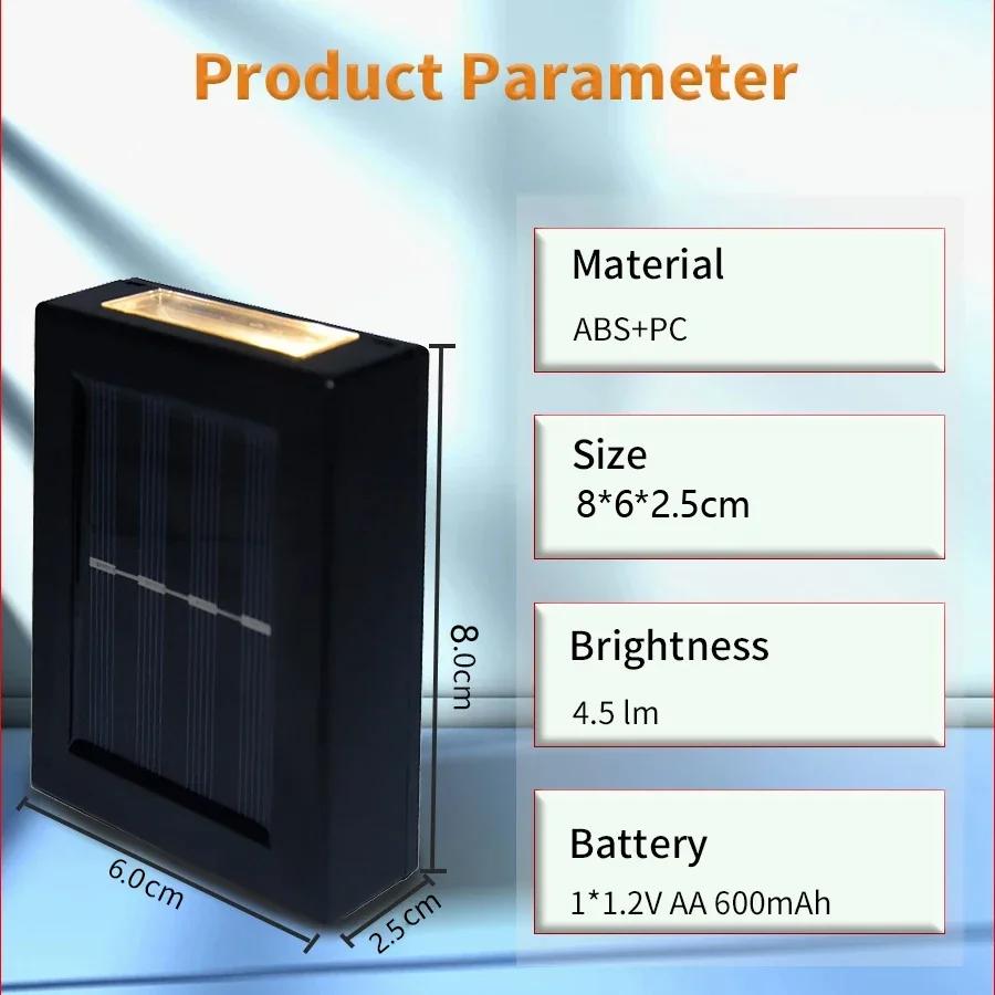 Solar Wall Lamp Outdoor Waterproof Solar Powered Light UP and Down Illuminate Home Garden Yard Decoration Outside Sunlights