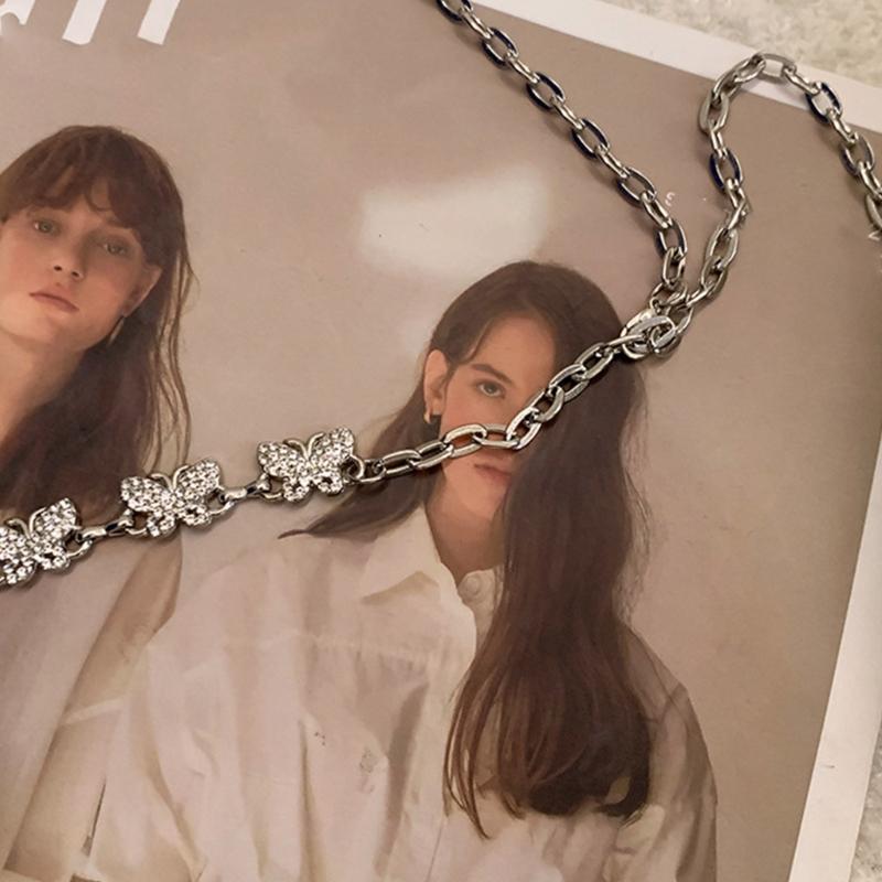 Fringed Butterfly Waist Chain Lustrous Metallic 2000s Belly Chain Belt for Female Fashion Waist Decors Women Body Jewelry