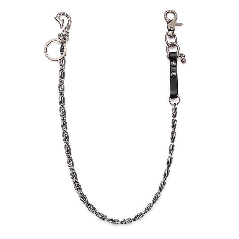 

Punk Hip Hop Metal Waist Chain Leather Keychain - Unisex Edgy Belt For Rave Festival Streetwear