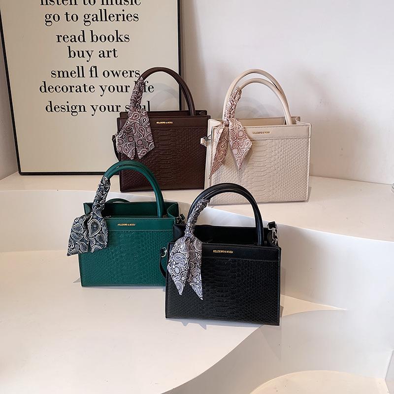 New High-end Silk Scarf Crocodile Pattern Killer Bag Portable Shoulder Women's Bag