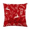 Letter Print Christmas Pillow Cover Home Sofa Bedroom Pillow Cushion Cover Linen Stripe Cushion Cover