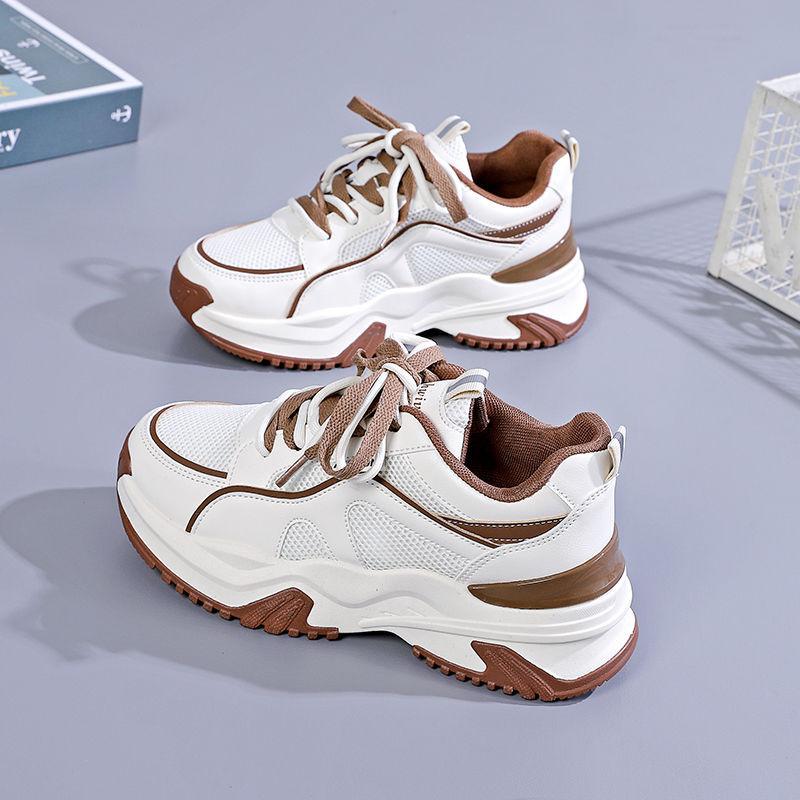 2025 Spring and Autumn New Sports and Leisure Shoes Ins Trendy Thick-soled Lightweight Women's Shoes Dad Student Soft-soled Live Broadcast